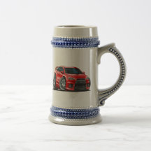 Mitsubishi Evo Red Car Mugs