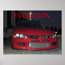 Mitsubishi Evolution At Night Posters