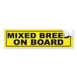Mixed Breed on Board bumper stickers