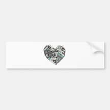 Mixed Feelings Cassette Tape Heart Bumper Stickers