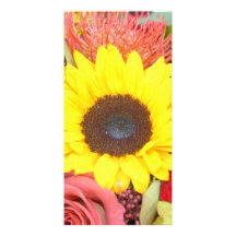 Mixed flowers customized photo card