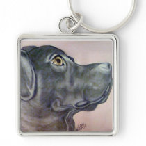 Mixed Lab Keychain Original artwork by Carol Zeock