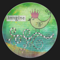 Mixed Media Altered Art Collage Imagine Plate plates