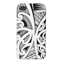 Mixed tattoo styles, Maori, Samoan and Polynesian iPhone 4 Cover