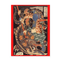 Miyamoto Musashi Painting c. 1800's Postcard