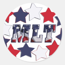 MLT PATRIOTIC STARS - MEDICAL LABORATORY TECH ROUND STICKER