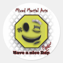 MMA Smile, Have a NIce Day/Fight Round Sticker