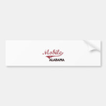 Mobile Alabama City Classic Bumper Stickers