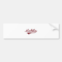Mobile Alabama Classic Design Bumper Stickers