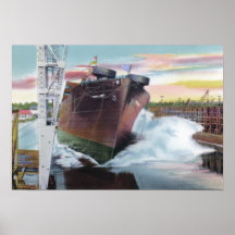 Mobile Alabama Ship Launching Poster