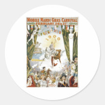 Mobile Mardi Gras1900 Poster Sticker