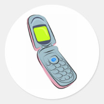 Mobile Phone Round Sticker