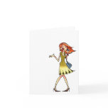 mobile phone women notecard