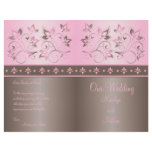 Mocha and Pink Floral Wedding Program flyers