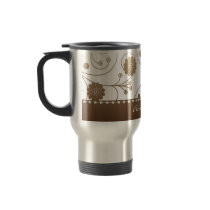 Mocha Bloom Banner Travel Mug