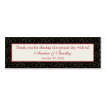 Mocha Brown & Claret Red Damask Wedding Favour Tag business cards