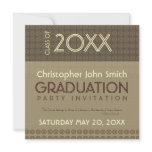 Mocha Circles Trendy Modern Graduation Invitation
