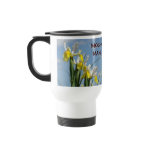 Mocha Mama Coffee Travel Mug Blue Sky Irises
