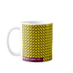 Mock knit - rib stitch, yellow/dark brown - mug