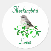 Mockingbird Lover Round Stickers