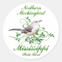 Mockingbird Mississippi State Bird Stickers
