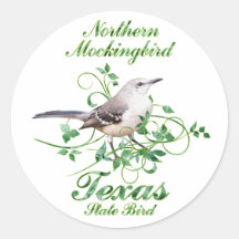 Mockingbird Texas State Bird Stickers