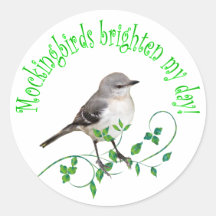 Mockingbirds Brighten My Day Stickers