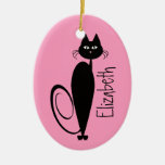 Mod Black Kitty Ornament