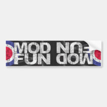 MOD FUN dual bumper stkr Bumper Stickers