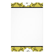 Mod Green and White Bordered Stationery