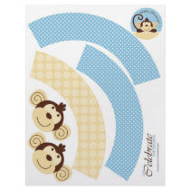 Mod Monkey Cupcake Wrapper Custom Flyer
