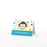 Mod Monkey Folded Thank You Note Cards Boy