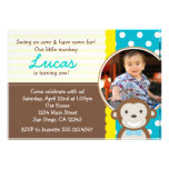 Mod Monkey Photo 1st Birthday Invitation
