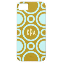 Mod Monogram Tan And Aqua iPhone 5 Case