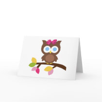 Mod Owl Design Birthday Party Invitation Favours Greeting Card
