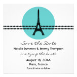Mod Parisian Dots Save the Date Invite, Aqua