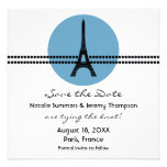 Mod Parisian Dots Save the Date Invite, Blue