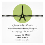 Mod Parisian Dots Save the Date Invite, Green