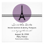 Mod Parisian Dots Save the Date Invite, Purple