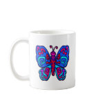 Mod Pink and Blue Butterfly mugs
