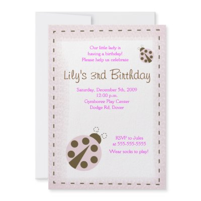 MOD PINK LADYBUG Little lady Birthday Invitation by allpetscherished