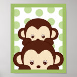 Mod Pod Pop Monkey Nursery Wall Art Print