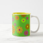 mod pop flowers groovy coffee mug