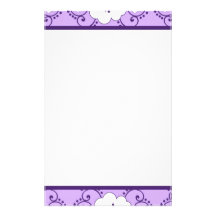 Mod Purple and Lavender Border Stationery