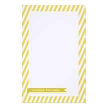 Mod Ribbon & Stripes Custom Stationery