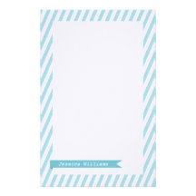 Mod Ribbon & Stripes Customized Stationery