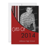 Mod Stripes Graduation Party Invite  red & black invitations