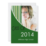 Mod Stripes Graduation Party Invite White & Green invitations