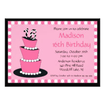Mod Sweet Sixteen Birthday Party Invitation