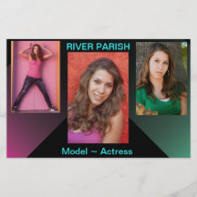 Model Comp Cards Headshot Zed Full Color Flyer